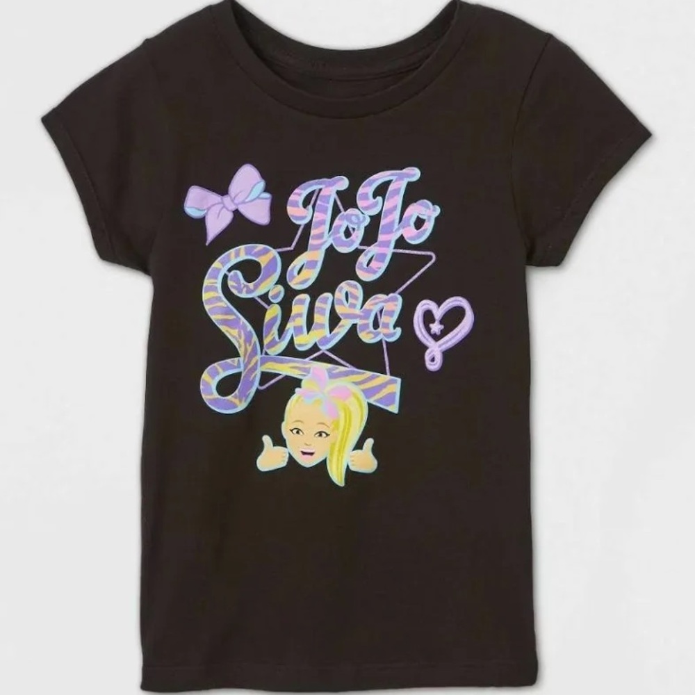Nickelodeon Girls’ Jojo Siwa Short Sleeve Graphic Shirt - Black L